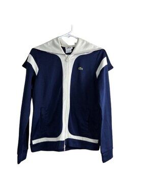 VTG Y2K Lacoste Sport Sailor Collar Track Jacket 40 Slim Small Old Money